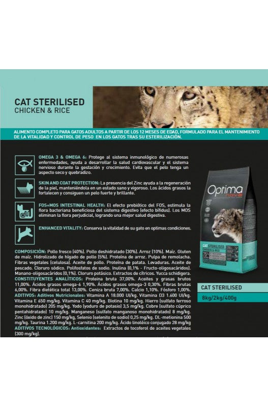 OPTIMA NOVA CAT STERILISED 2 KG.