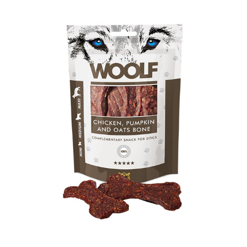 Snack Woolf Huesos de Pollo, Calabaza y Avena 100gr