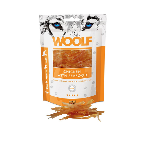 Snack Woolf Bocaditos de Pollo y Marisco 100gr