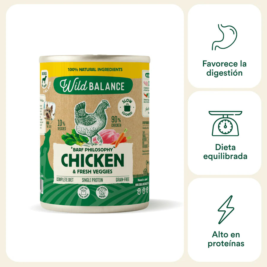 Lata de Pollo para perros 400g - Filosofía BARF