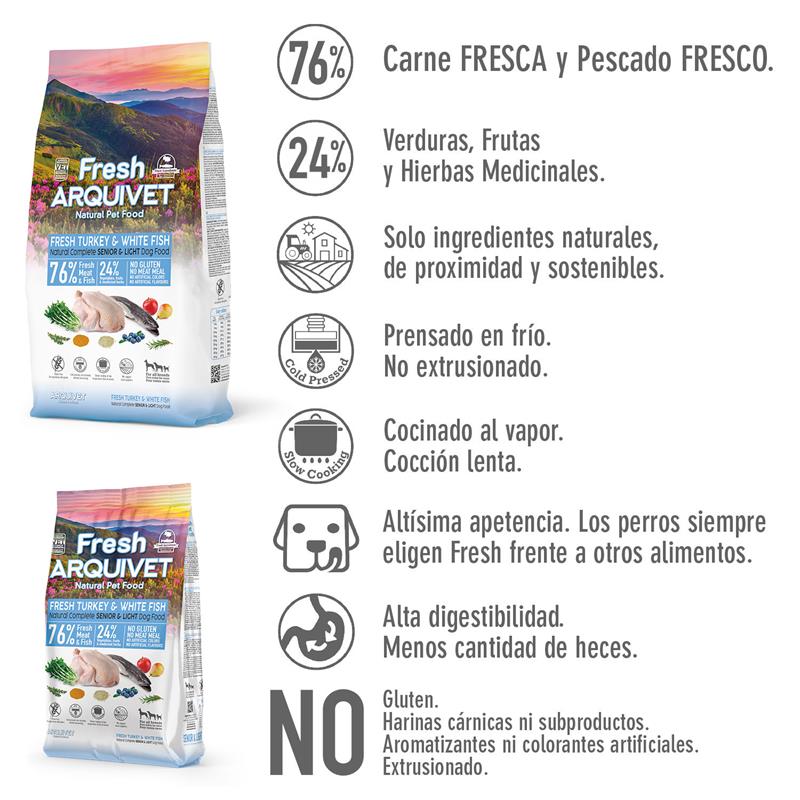 Arquivet Fresh SENIOR Light Pavo & White Fish 2,5Kg