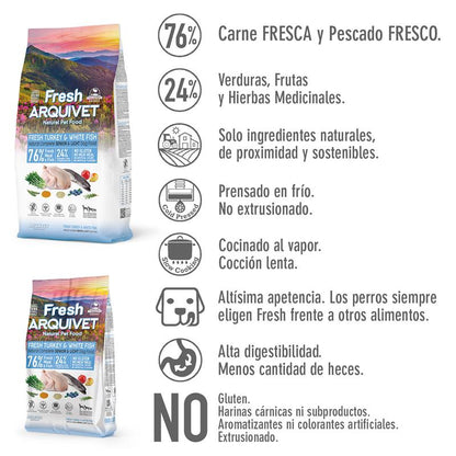 Arquivet Fresh SENIOR Light Pavo & White Fish 2,5Kg