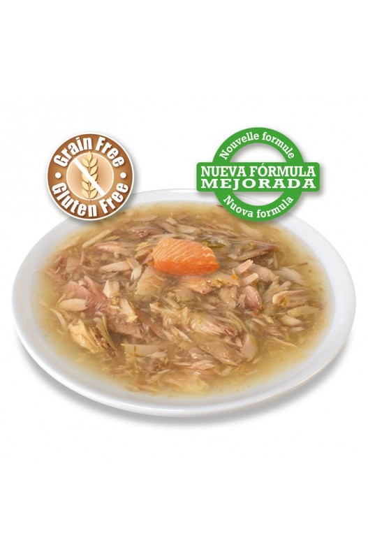 LATA Atún blanco y salmón en salsa 80gr.