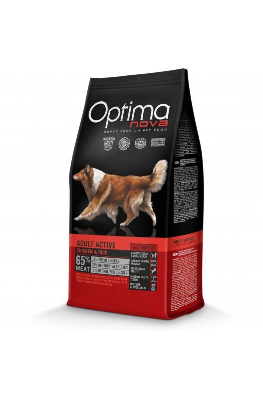OPTIMA NOVA ADULT ACTIVE POLLO ARROZ 12 KG.