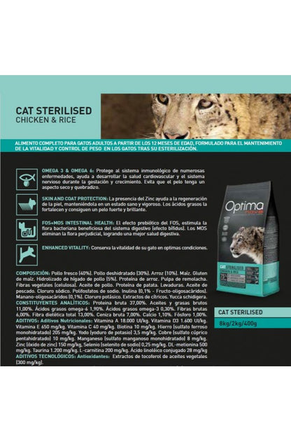 OPTIMA NOVA CAT STERILISED 2 KG.